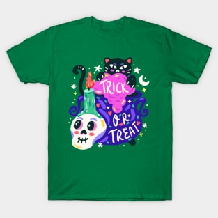 Cat spooky Trick or Treat T-Shirt